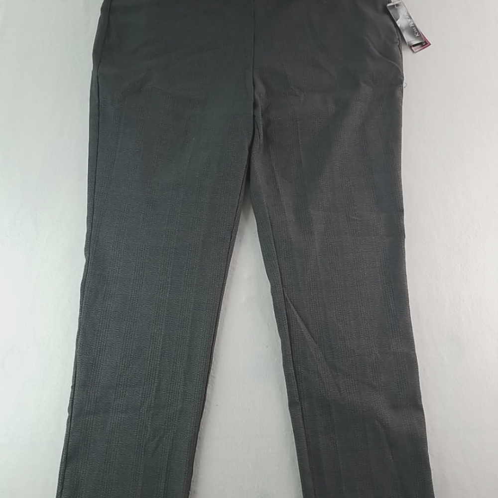 18W Kim Rogers Grey & Black Flat Front Pant